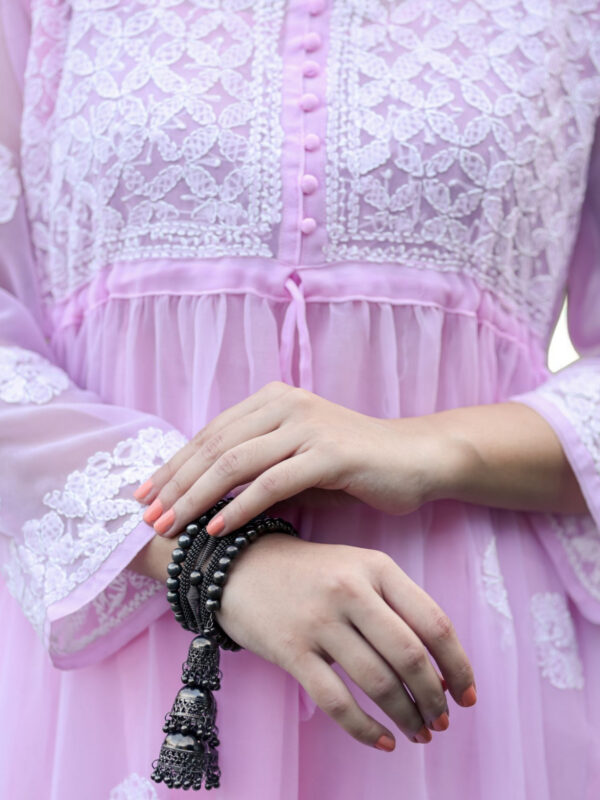 Lavender Chikankari Embroidered Kurta