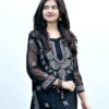 Midnight Black Chikankari Kurta with Mirror Work