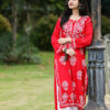 Crimson Chikankari Embroidered Kurta