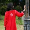 Crimson Chikankari Embroidered Kurta