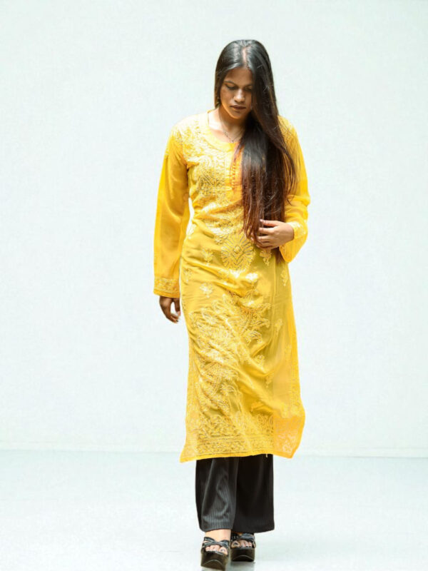Golden Yellow Chikankari Kurta