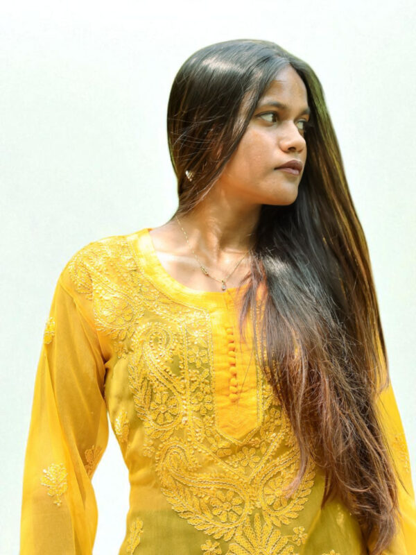 Golden Yellow Chikankari Kurta