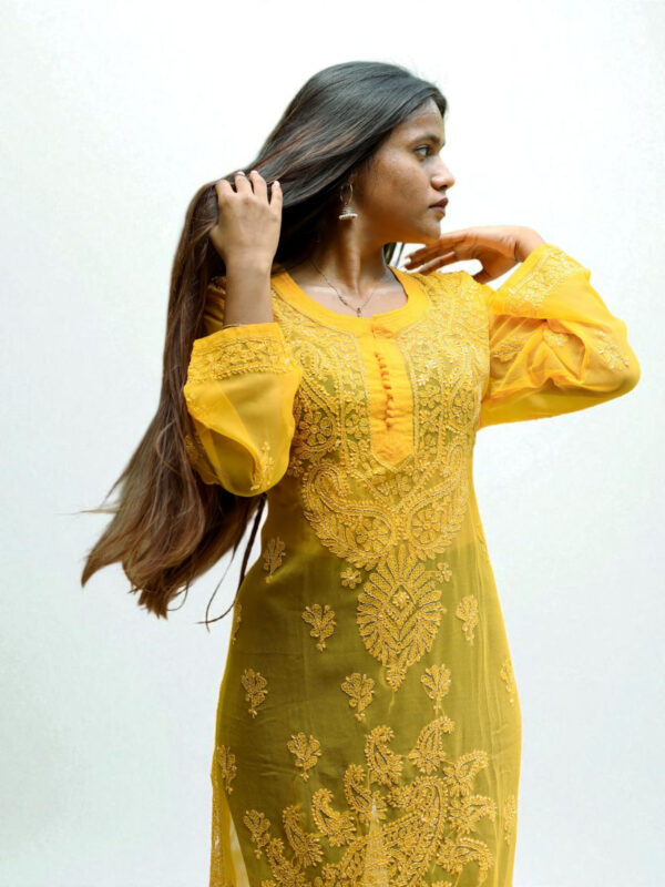 Golden Yellow Chikankari Kurta