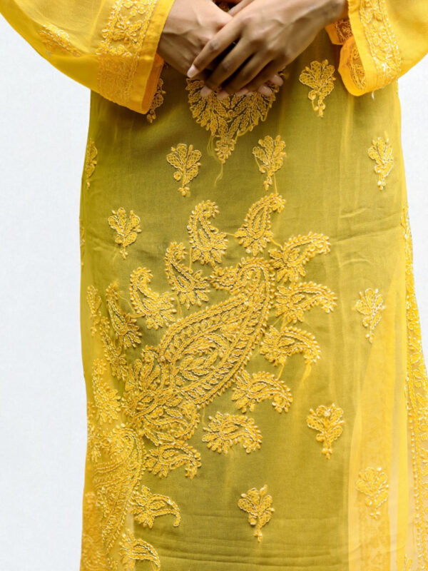 Golden Yellow Chikankari Kurta