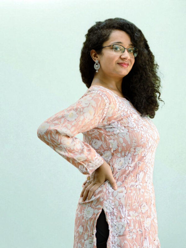 Peach Blossom Chikankari Kurta