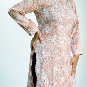 Peach Blossom Chikankari Kurta