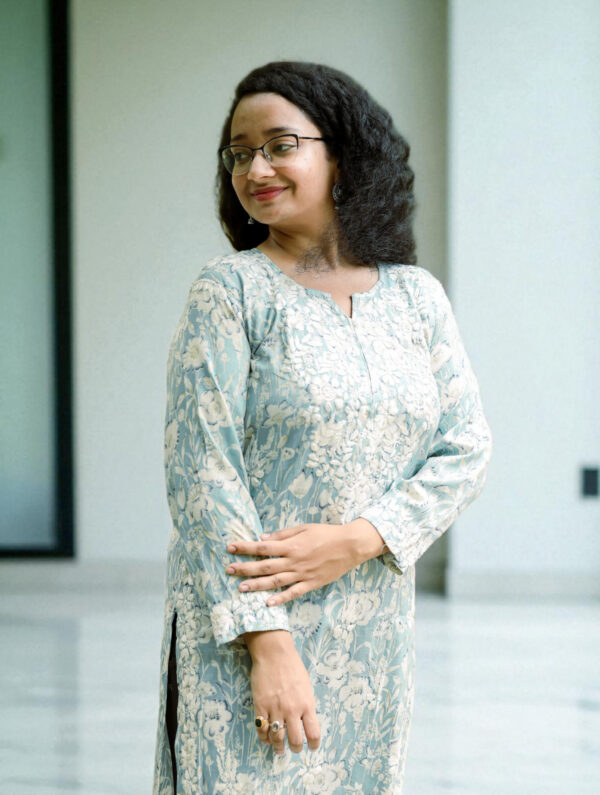 01UP008_102 Sky Blue Chikankari Kurta