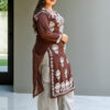 Brown Chikankari Kurta
