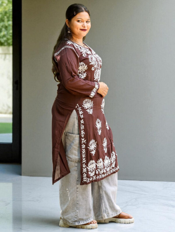 Brown Chikankari Kurta