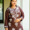 Brown Chikankari Kurta