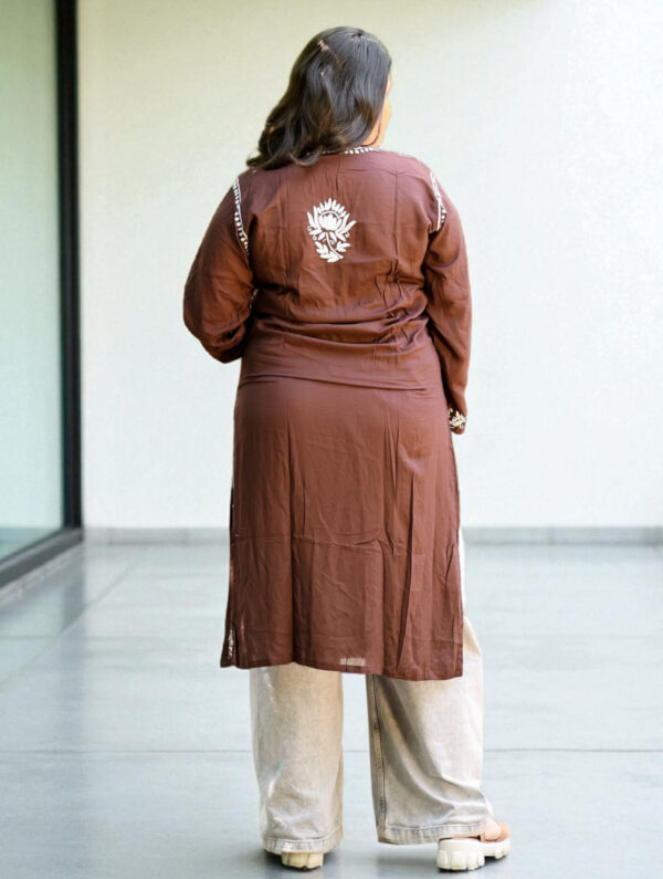 Brown Chikankari Kurta
