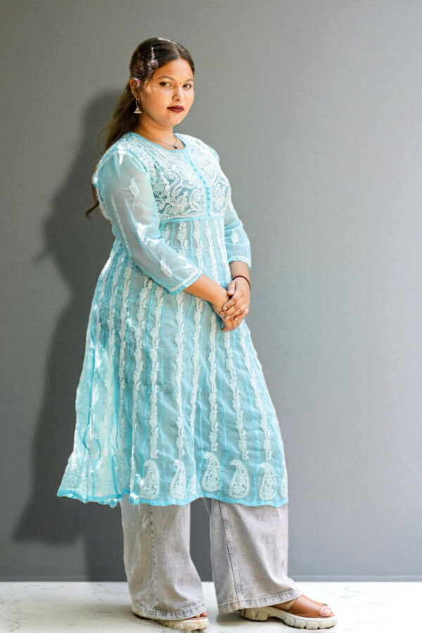 Sky Blue Lucknowi Chikankari Kurta