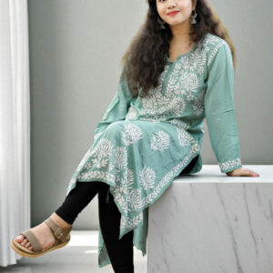 Seafoam Green Chikankari Kurta