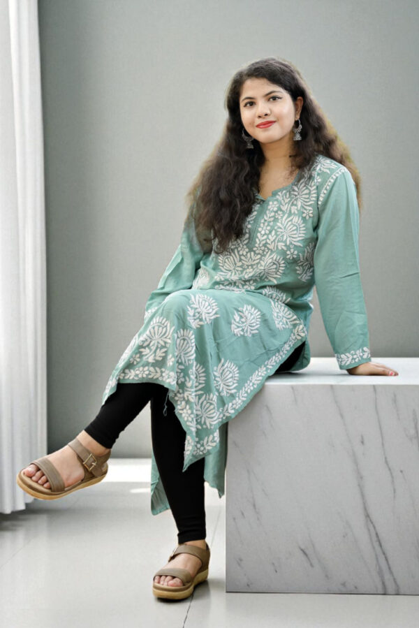 Seafoam Green Chikankari Kurta