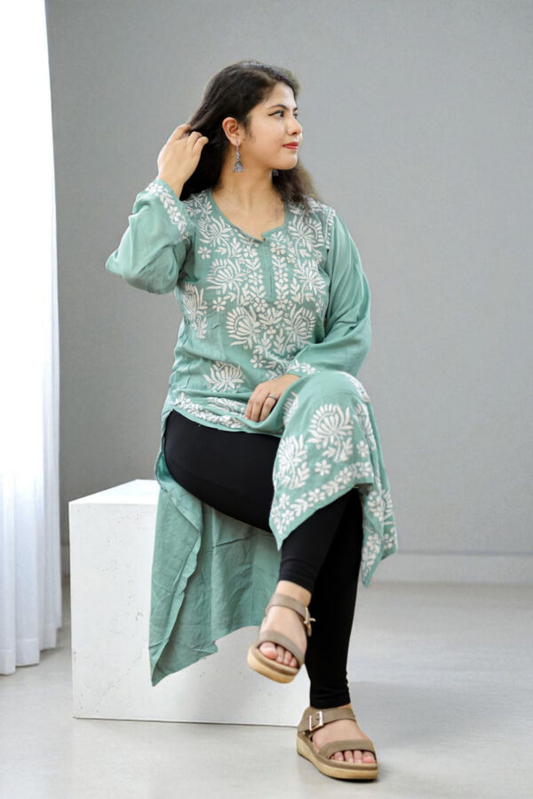 Seafoam Green Chikankari Kurta