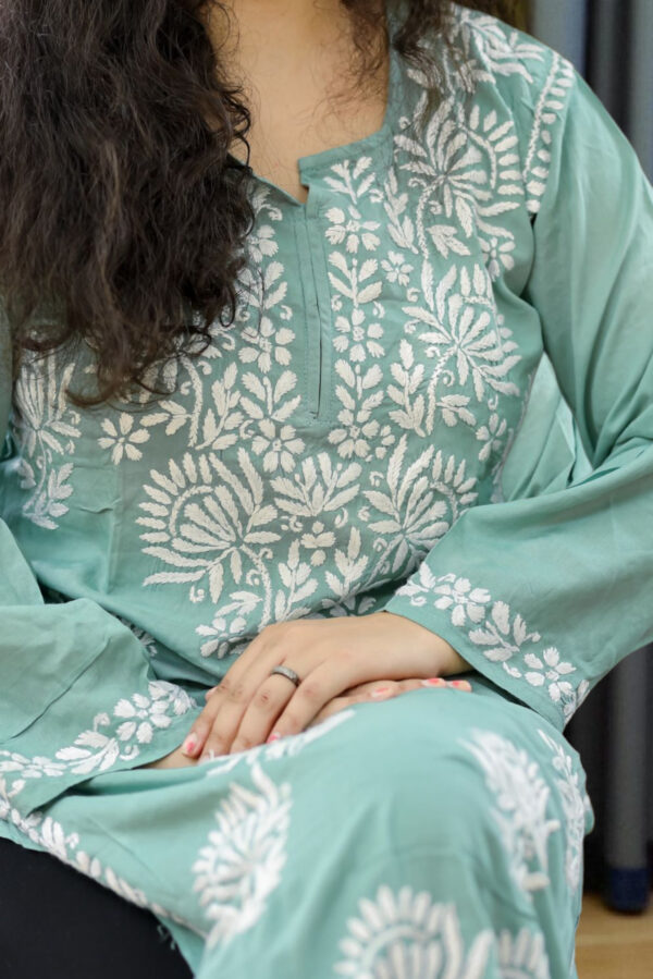 Seafoam Green Chikankari Kurta