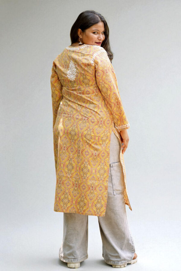 Saffron Yellow Chikankari Kurta