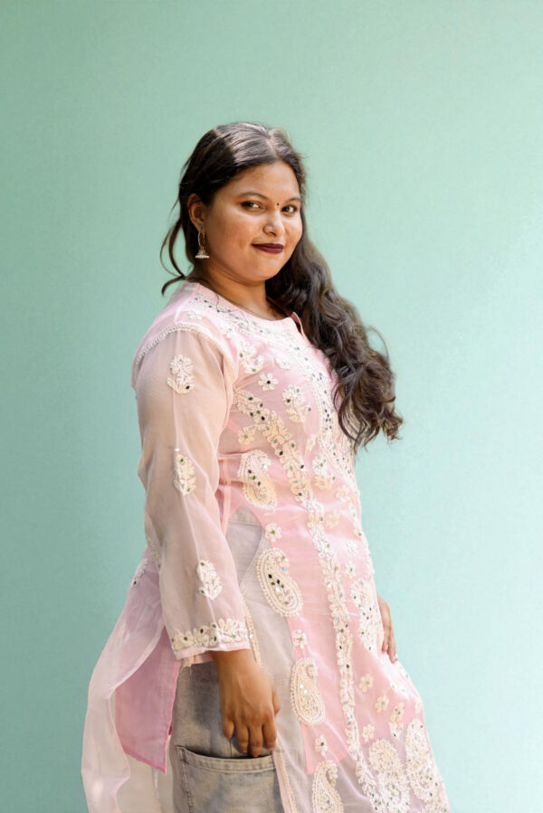 Elegant Pink Chikankari Kurta