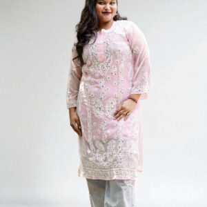 01UP015_104 Elegant Pink Chikankari Kurta