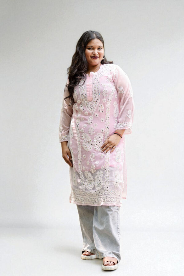 Elegant Pink Chikankari Kurta