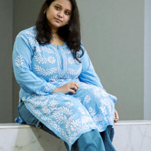 Sky Blue Chikankari Kurta