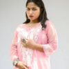 Pastel Pink Chikankari Kurti with Mirror Work