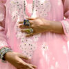 Pastel Pink Chikankari Kurti with Mirror Work