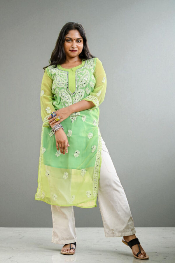 01UP018_101 Mint Green Chikankari Kurta