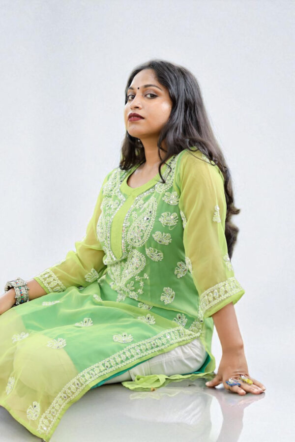01UP018_102 Mint Green Chikankari Kurta