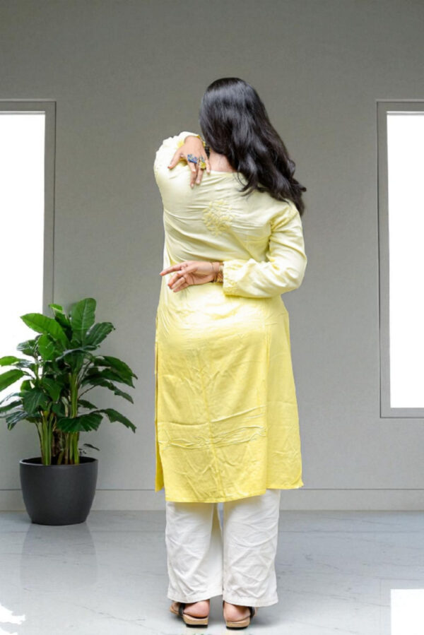Lemon Yellow Chikankari Kurta