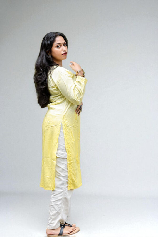 Lemon Yellow Chikankari Kurta