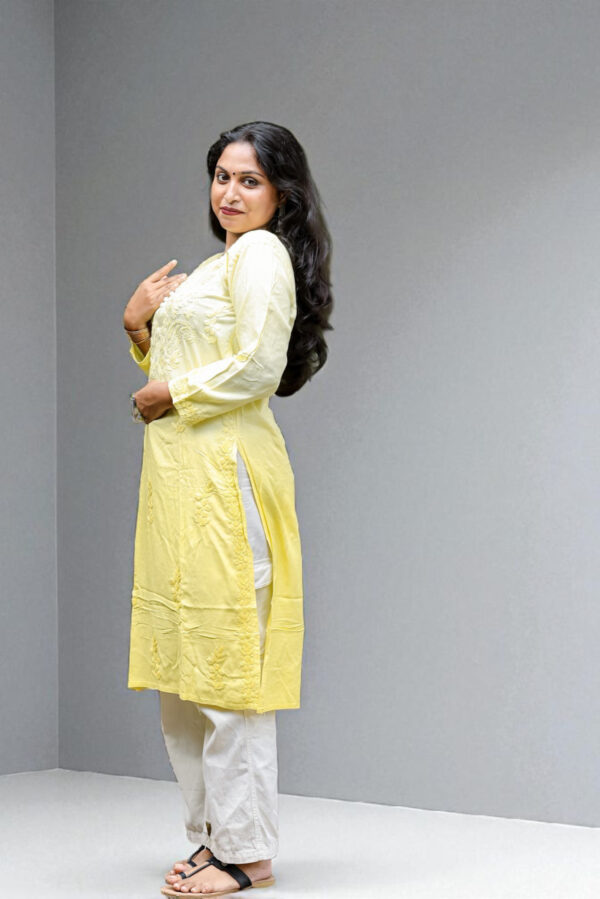 Lemon Yellow Chikankari Kurta