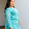01UP022_102 Azure Elegance Lucknow Chikankari Kurta