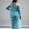 01UP023_103 Sky Blue Chikankari Kurta with Tie-Waist