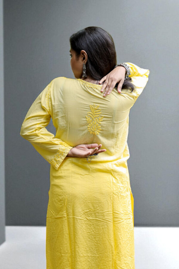 01UP024_101 Sunny Yellow Chikankari Kurta