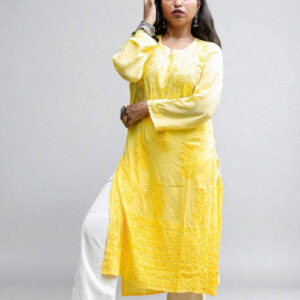 Sunny Yellow Chikankari Kurta