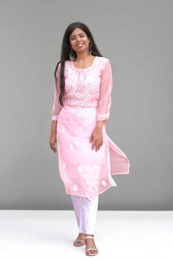 Blush Blossom Lucknow Chikankari Kurta