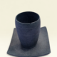 Handcrafted Natural Stone Drinking Glass with Square Plate