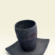 Handcrafted natural stone drinking glass with square serving plate