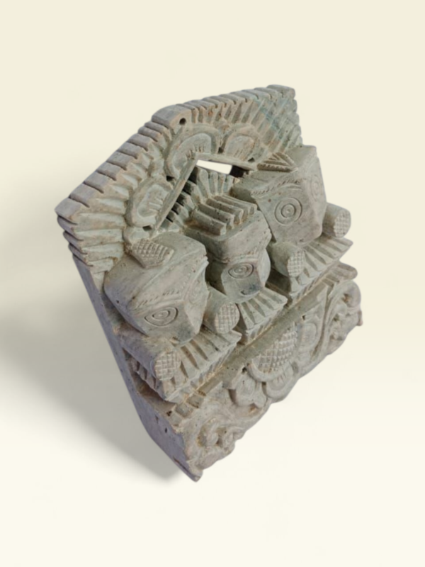 05OD002_4 Handcrafted Stone Sculpture of Lord Jagannath, Balabhadra & Subhadra