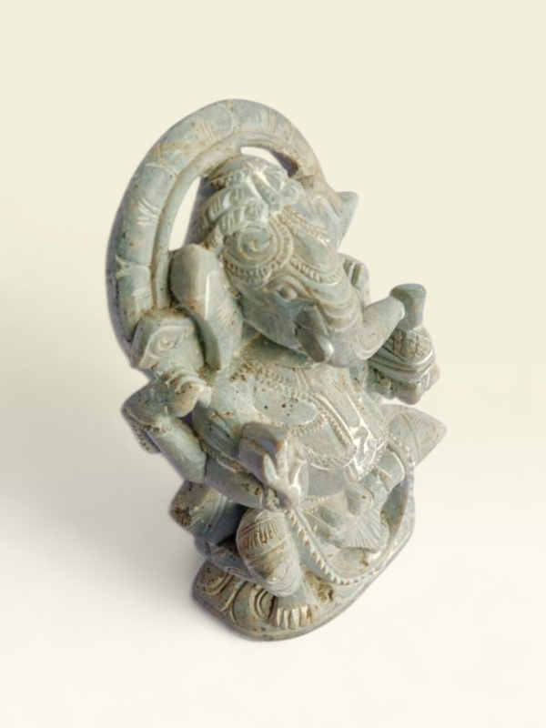 05OD003_3 Handcrafted Natural Stone Lord Ganesha Idol