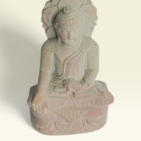Handcrafted natural stone sitting Buddha sculpture for spiritual home décor