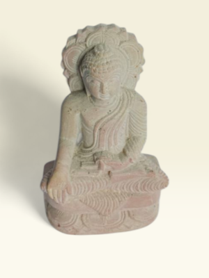 Handcrafted natural stone sitting Buddha sculpture for spiritual home décor