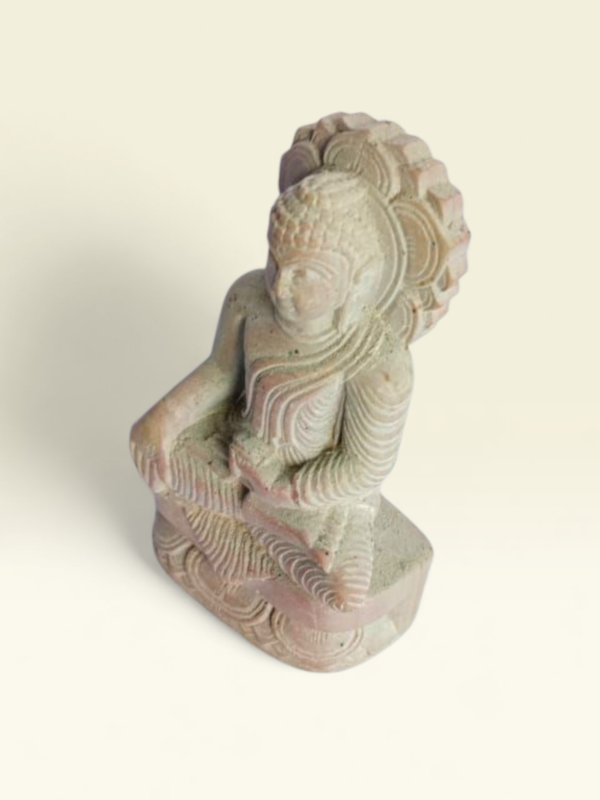 05OD004_2 Handcrafted Natural Stone Sitting Buddha Sculpture