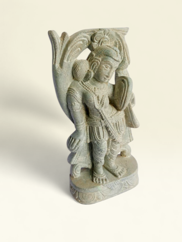 05OD005_2 Devadashi Stone Idol – Handcrafted Odisha Green Serpentine Sculpture