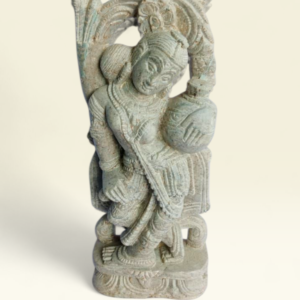 Devadashi Stone Idol with Kalash – Handcrafted Odisha Green Serpentine Sculpture