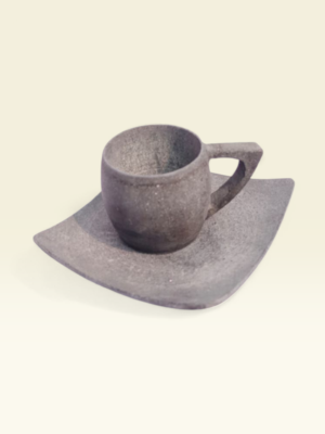 Handcrafted Natural Stone Tea Cup & Plate Set