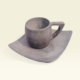 Handcrafted Natural Stone Tea Cup & Plate Set