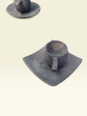 Handcrafted Natural Stone Tea Cup & Plate Set