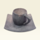 Handcrafted natural stone tea cup with matching stone plate set